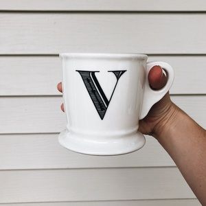 LETTER “V” ANTHROPOLOGIE MUG